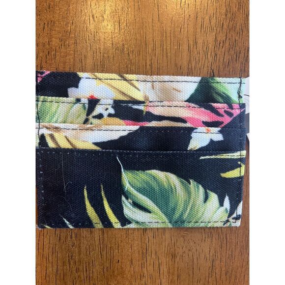 Rip Curl Tropical Floral Card Holder Wallet Black Hawaiian Print‎ Mini Wallet - Picture 2 of 6